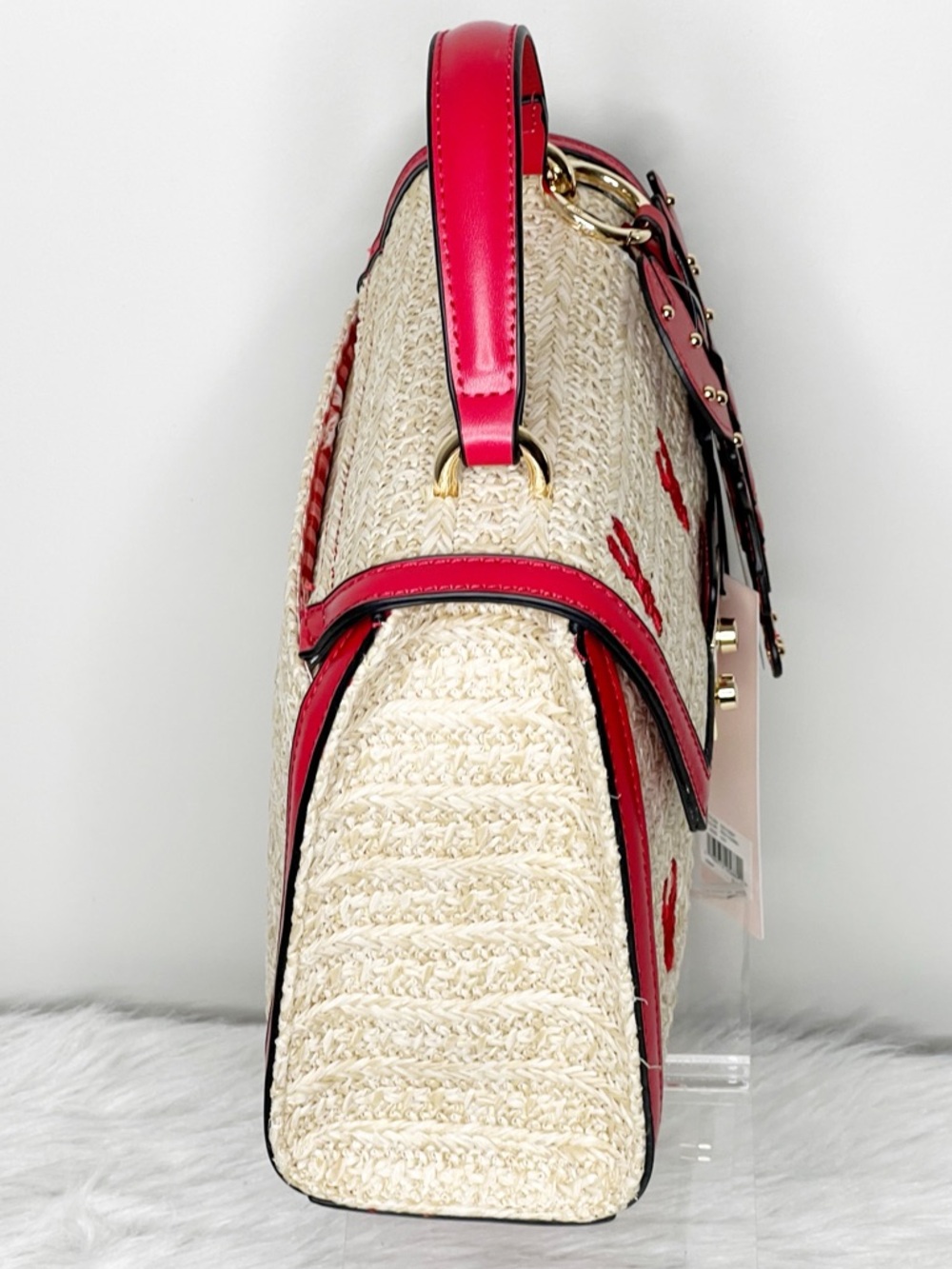 BCBGENERATION Straw Lobster Top Handle Bag With Crossbody Strap - Picture 3 of 8